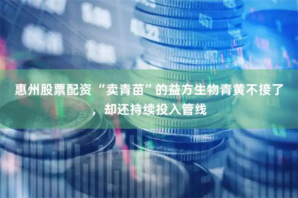 惠州股票配资 “卖青苗”的益方生物青黄不接了，却还持续投入管线